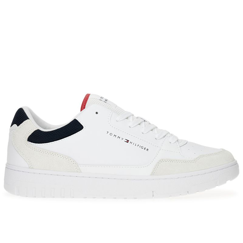 Buty Tommy Hilfiger Basket Core Lth Mix Ess FM0FM05058-YBS - białe