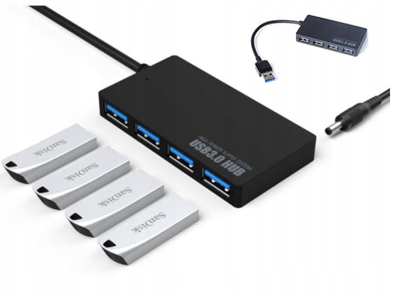 Hub 4W1 Rozgałęźnik Rozdzielacz Portów 4X Usb 3.0