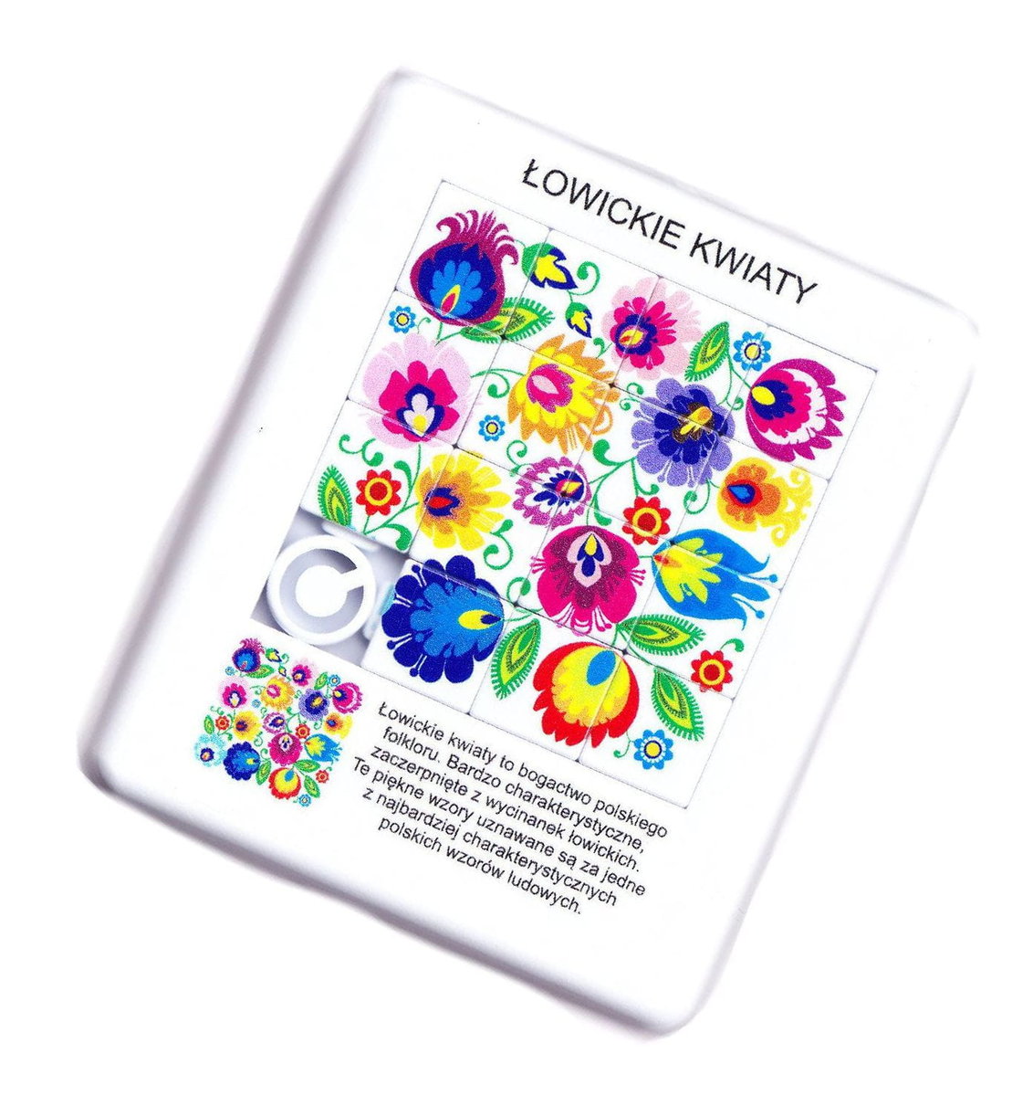 Układanka folk puzzle łowickie kwiaty