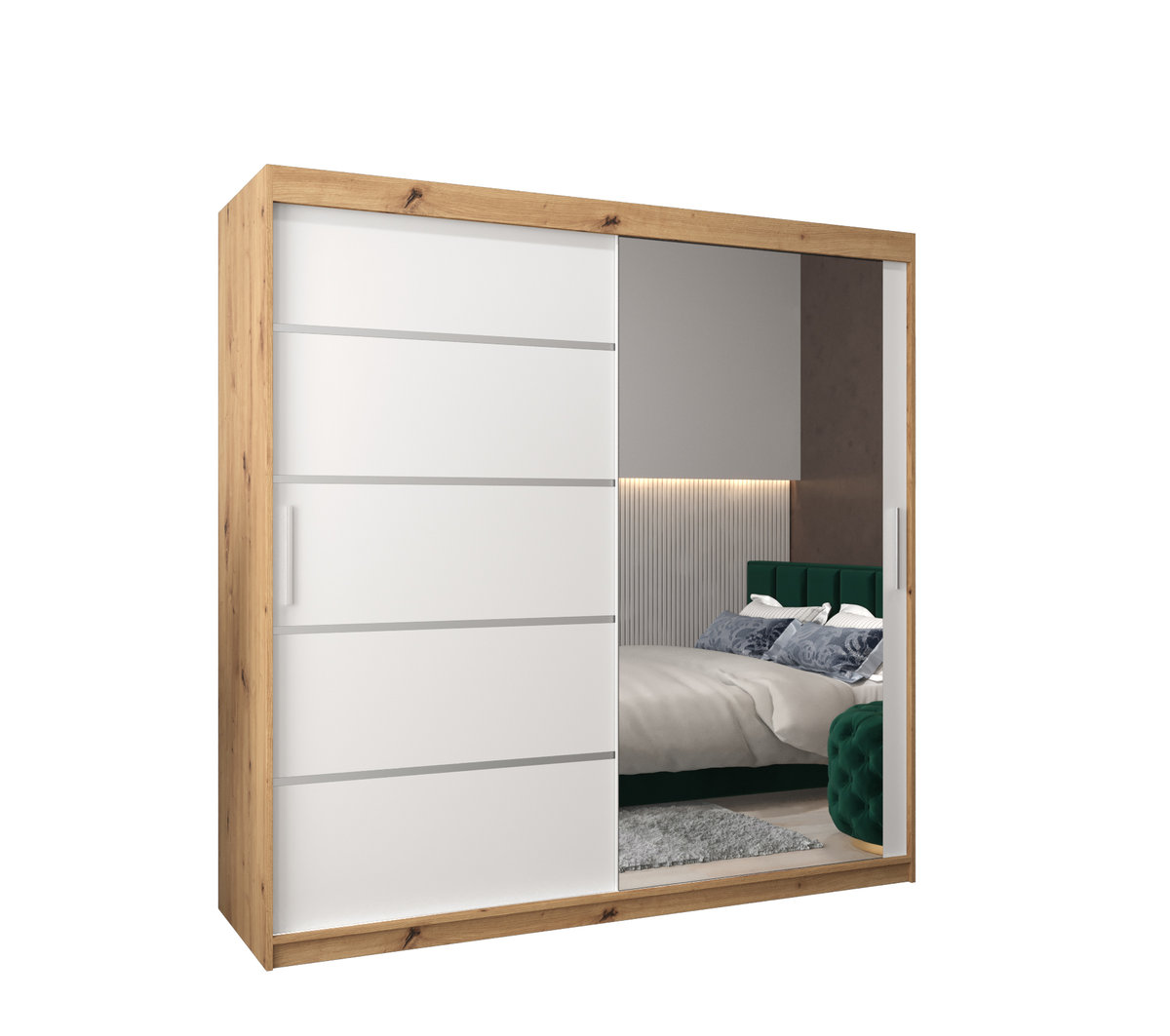 Szafa przesuwna garderoba VERONA 2 200 gł. 62 Artisan / Biały