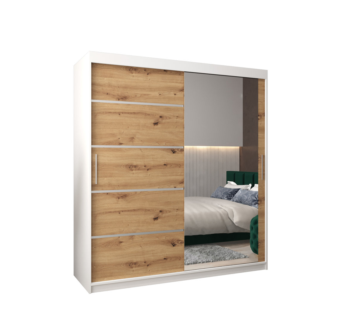 Szafa przesuwna garderoba VERONA 2 180 gł. 62 Biały / Artisan