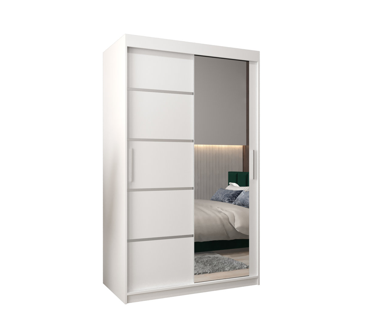 Szafa przesuwna garderoba VERONA 2 120 gł. 62 Biały / Biały