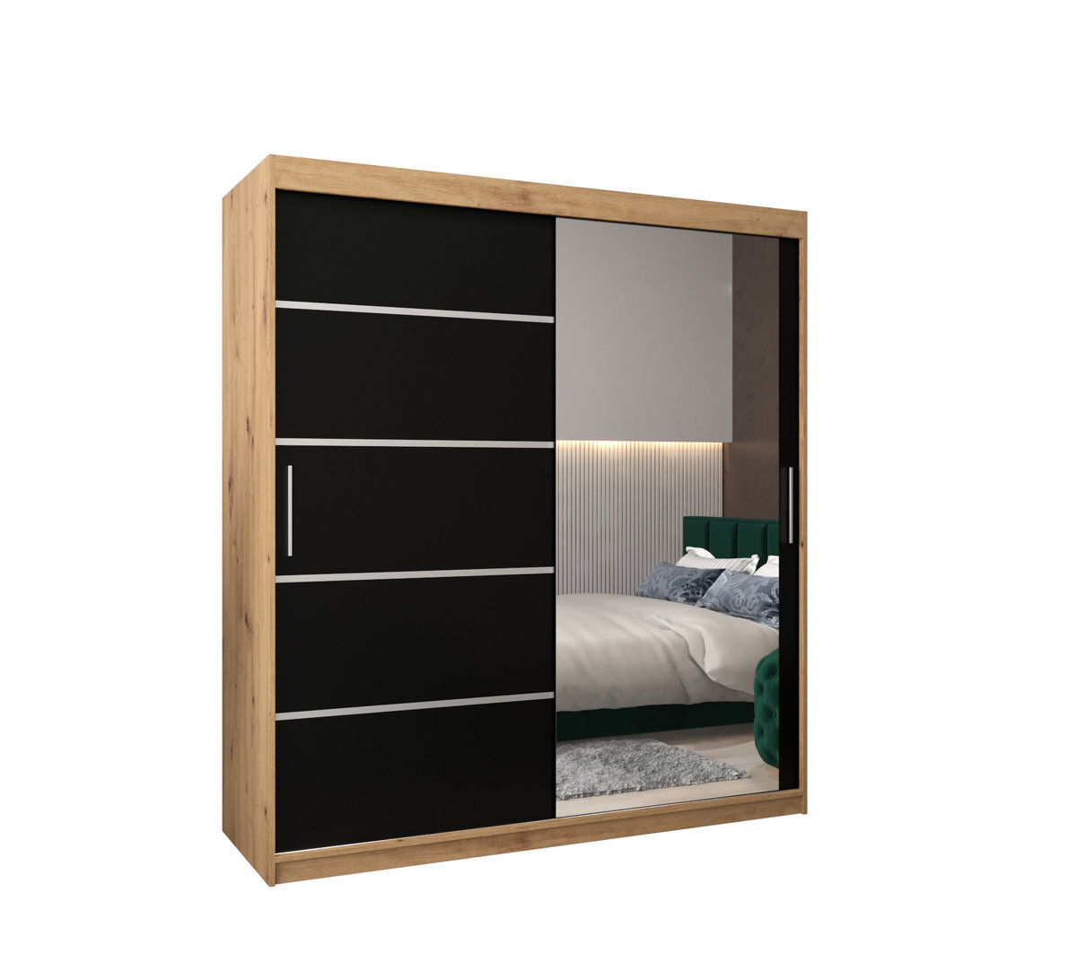 Szafa przesuwna garderoba VERONA 2 180 gł. 62 Artisan / Czarny