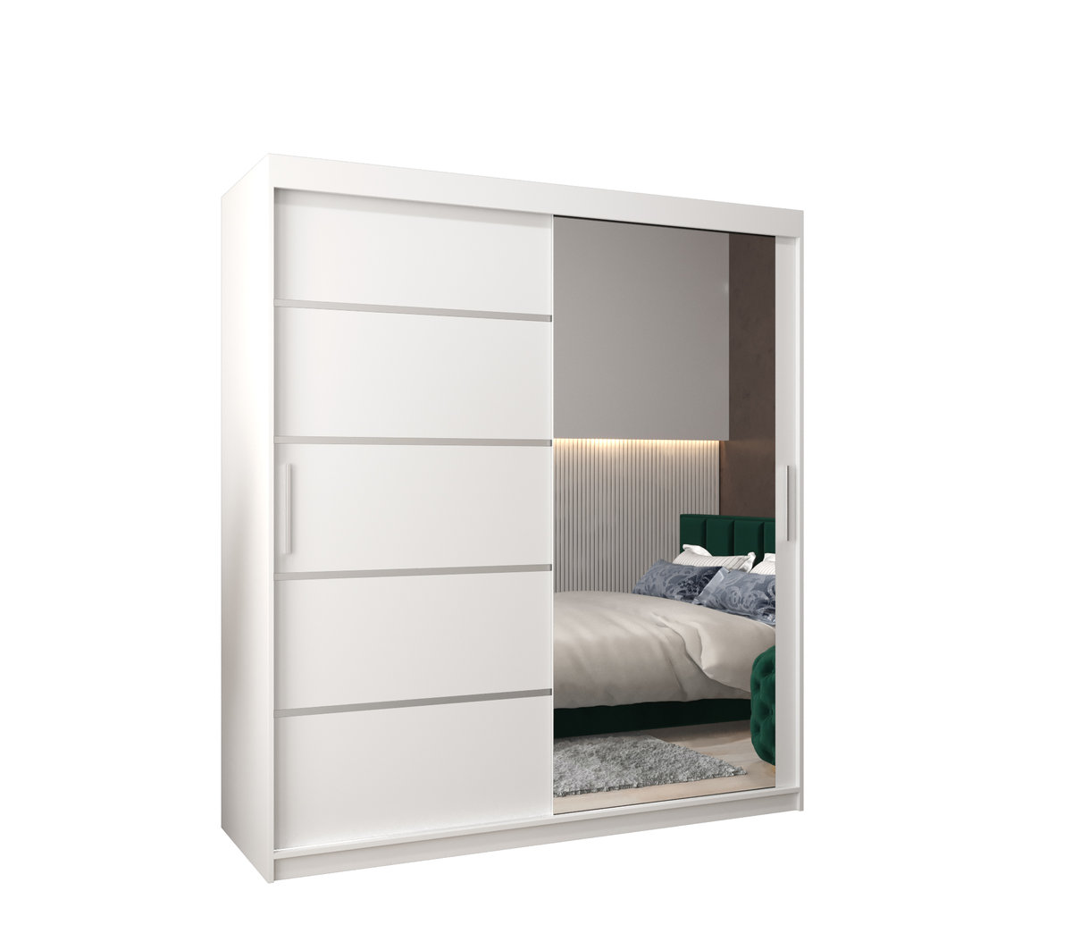 Szafa przesuwna garderoba VERONA 2 180 gł. 62  Biały / Biały