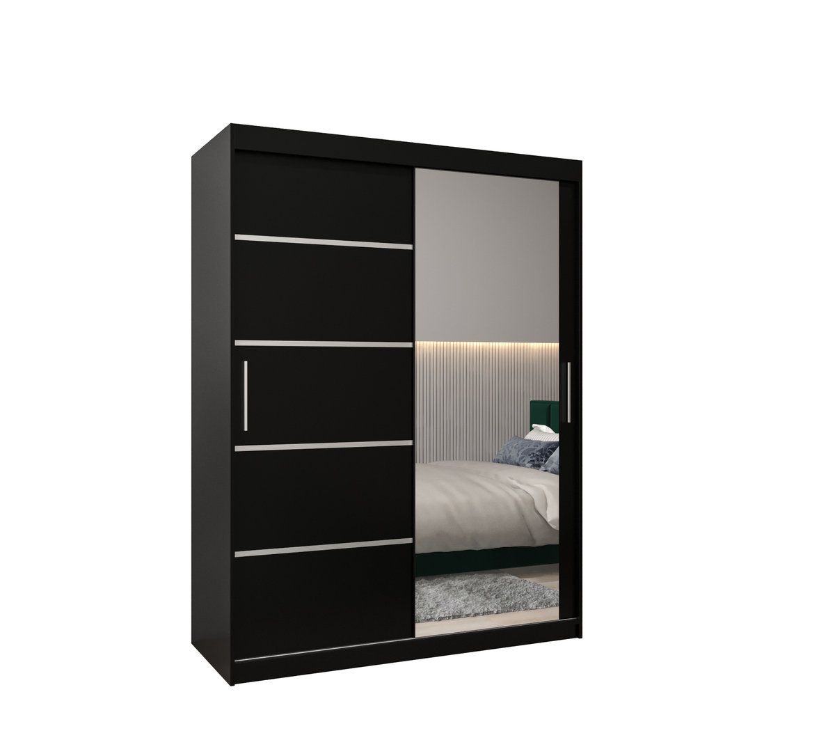 Szafa przesuwna garderoba VERONA 2 150 gł. 62 Czarny / Czarny
