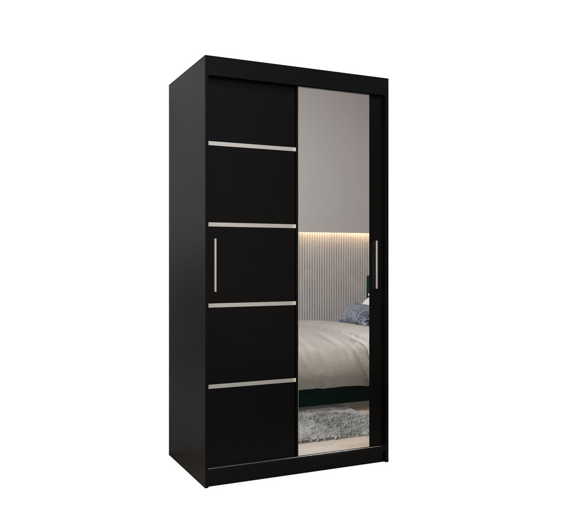 Szafa przesuwna garderoba VERONA 2 100 gł. 62 Czarny / Czarny