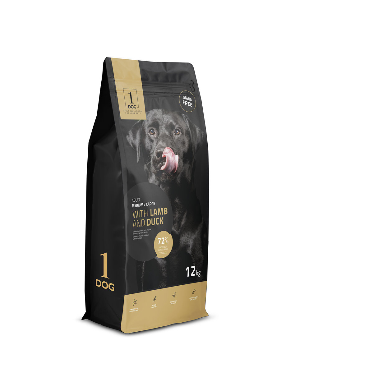 1DOG ADULT 12KG LAMB DUCK JAGNIĘCINA KACZKA  M/L BEZ ZBÓŻ