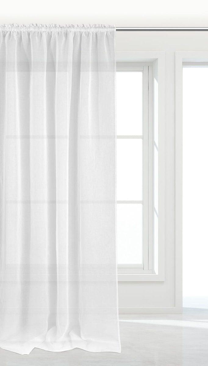 Firana gotowa na taśmie Luna 140x270 cm biała Spod Igły i Nitki