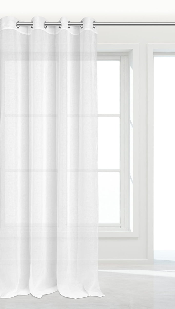 Firana gotowa na przelotkach Luna 140x250 cm biała Spod Igły i Nitki