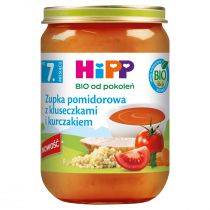 Hipp Zupka pomidorowa z kluseczkami i kurczakiem po 7. miesiącu 190 g Bio