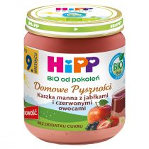 Hipp Domowe Pyszności Kaszka manna z jabłkami i czerwonymi owocami po 9. miesiącu 200 g Bio