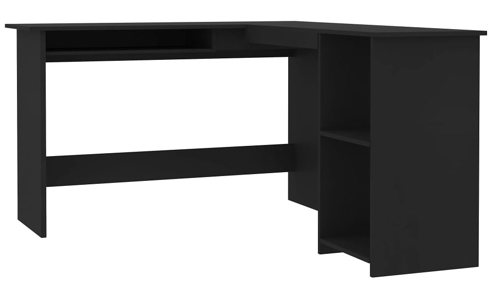 Elior Czarne biurko w kształcie litery L D7-G25