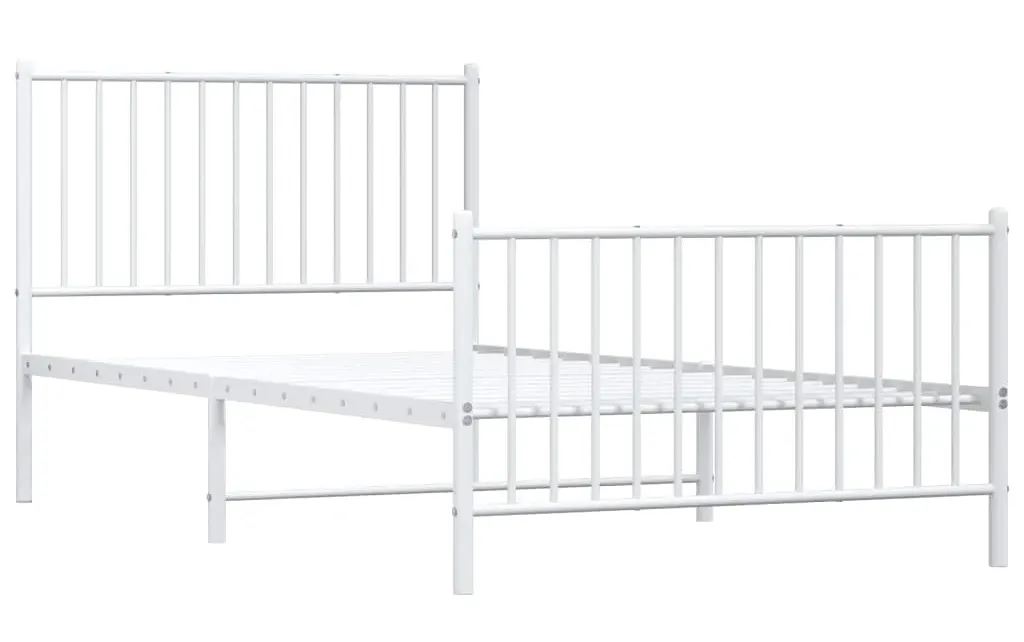 Białe metalowe łóżko rustykalne 100x200 cm - Fiver