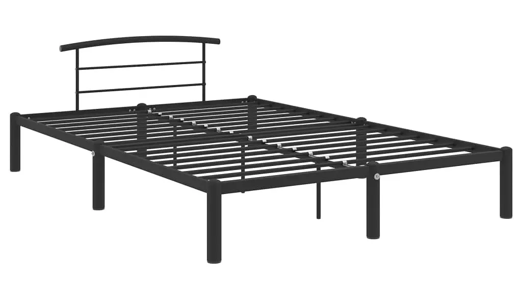 Czarne metalowe łóżko w stylu loftowym 140x200 cm B4-D25