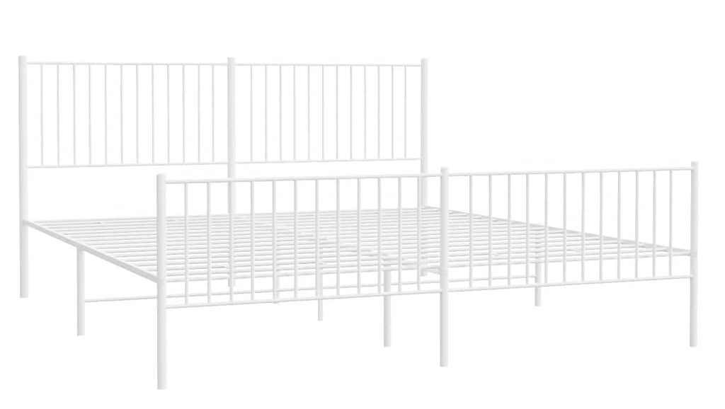 Białe metalowe łóżko 200x200 cm M8-M16