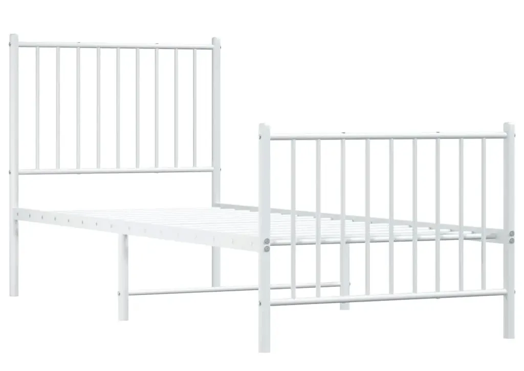 Białe pojedyncze łóżko metalowe 80x200 cm M9-Z32