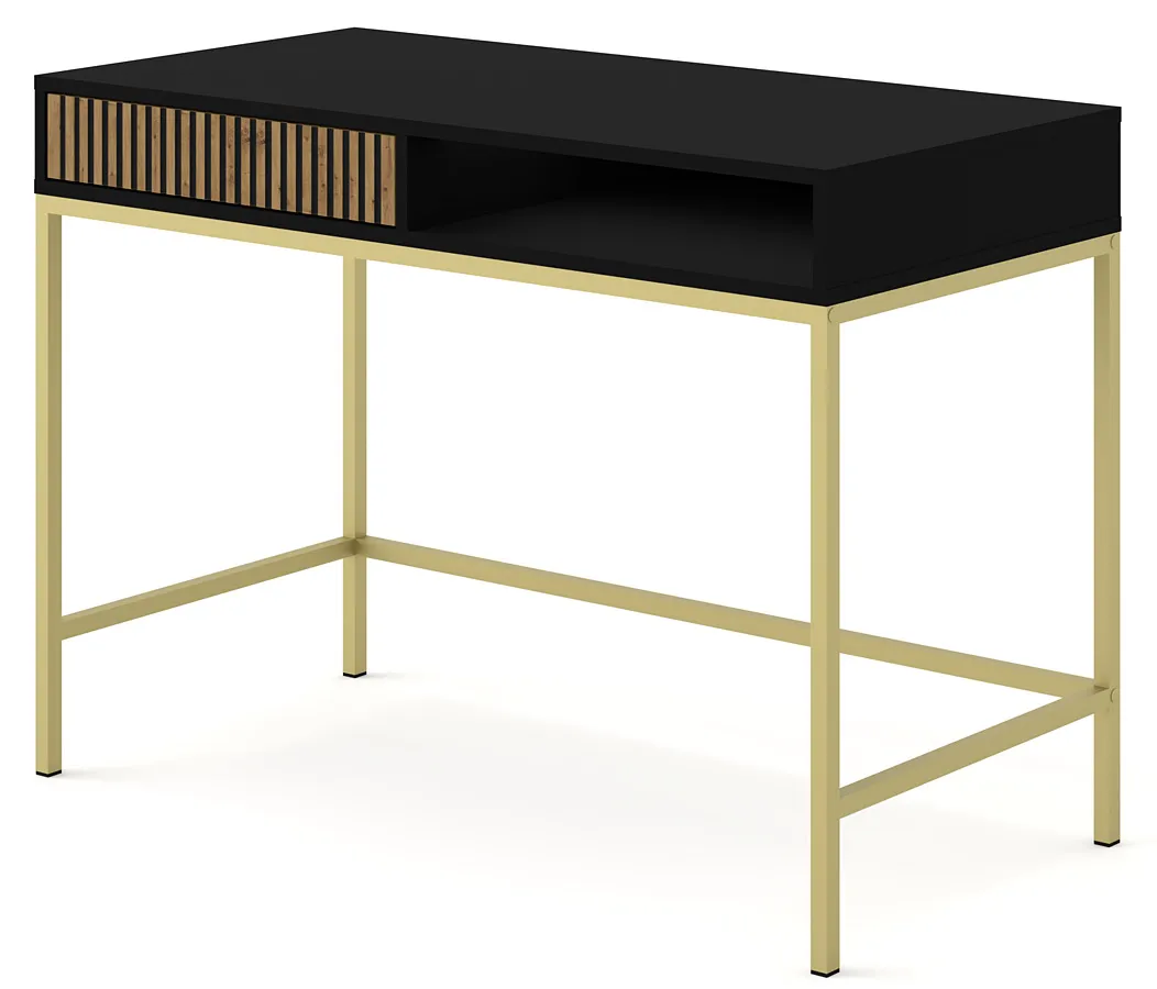 Elior Czarne biurko z toaletką z lamelami A9-D58