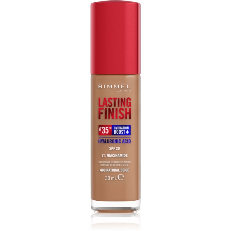 Rimmel, Lasting Finish 35h Hydration Boost, Podkład Nawilżający Spf 20 Odcień 400 Natural Beige, 30ml
