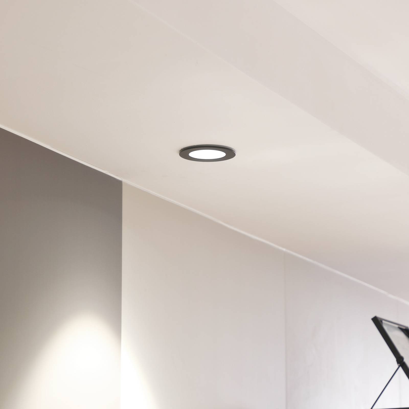 Arcchio LED downlight Aryx, czarny, 4000K