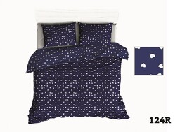 Extrapościel Pościel bawełniana 200x220 R124 granatowa serca serduszka białe 317D