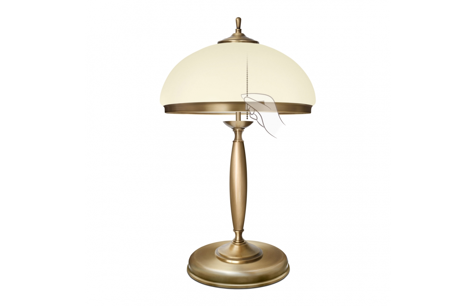 Złota lampa na komodę włączana łańcuszkiem CR-B2E-L