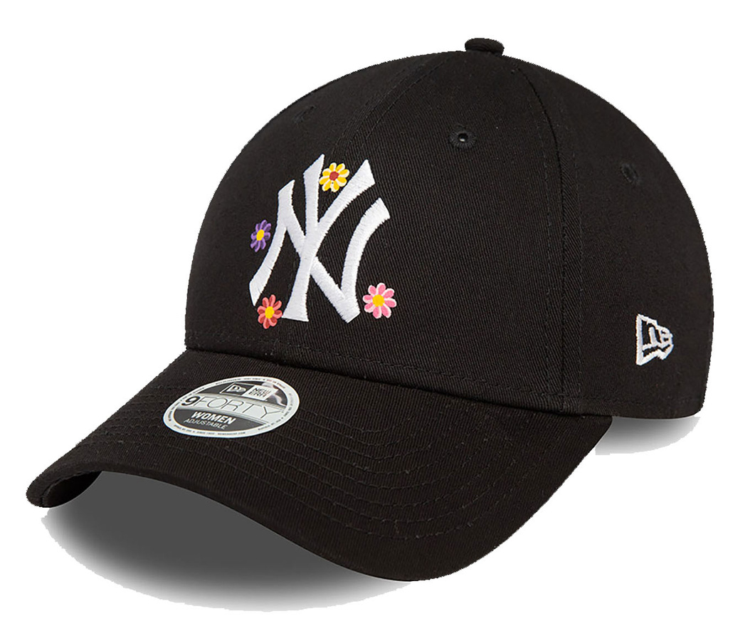 Czapka z daszkiem NEW ERA damska NYY Flower 9FORTY czarna