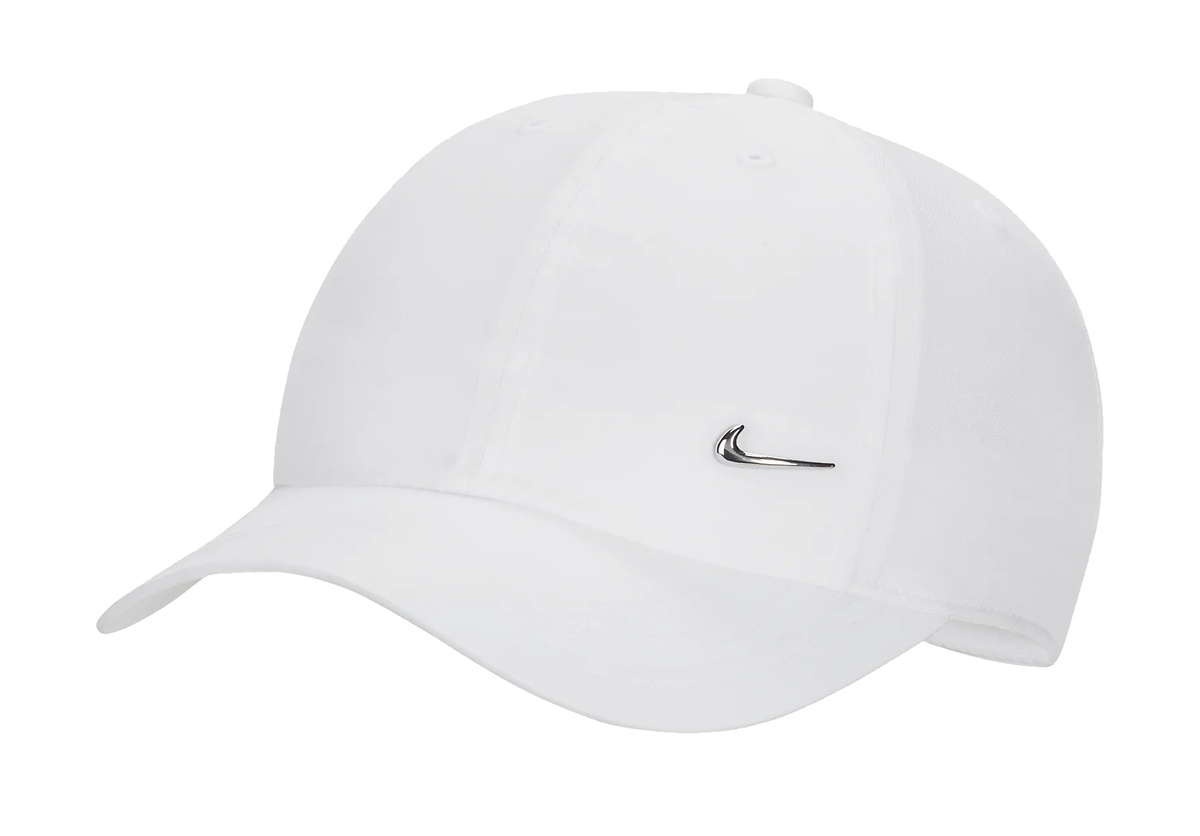 Czapka bejsbolówka NIKE Dri-FIT Club Dziecięca Metal Logo Swoosh BIAŁA