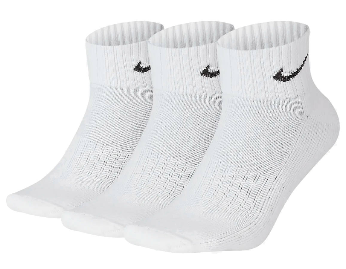 Skarpety NIKE do kostki białe 3 PARY amortyzacja Meskie Damskie 3-palk