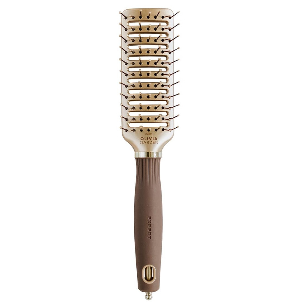 OLIVIA GARDEN  Expert Style Vent Nylon Szczotka Do Włosów Z Nylonowym Włosiem Gold&Brown