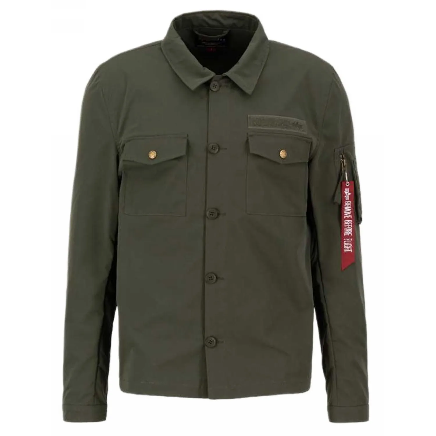 Koszula wierzchnia Alpha Industries Overshirt 108123 142 - Ciemnooliwkowa RATY 0% | PayPo | GRATIS WYSYŁKA | ZWROT DO 100 DNI