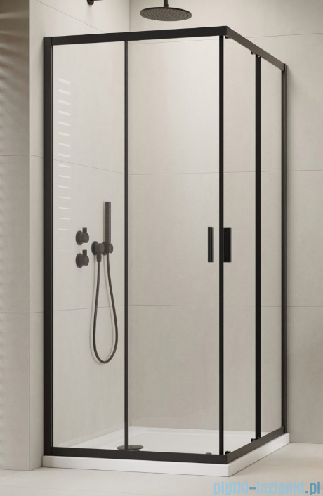 Brilis Alienta Black C kabina kwadratowa 80x80 czarna szkło przejrzyste 10238080-54-01