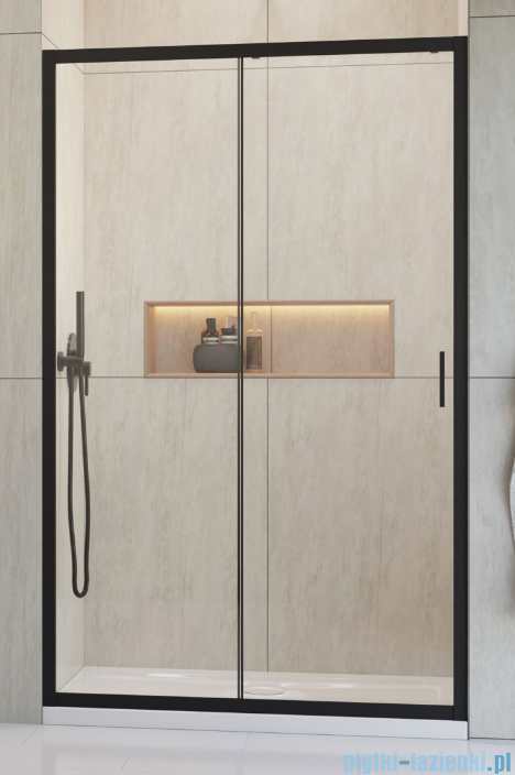 Brilis Alienta Black Dwj Drzwi 120cm szkło przejrzyste 10260120-54-01