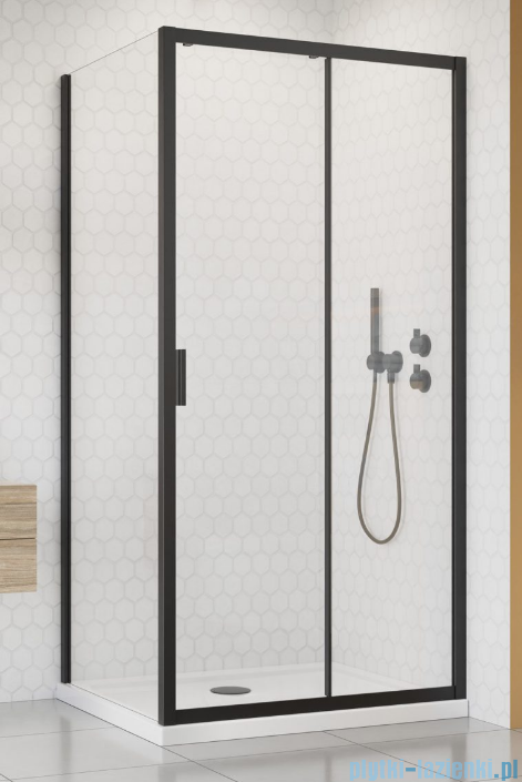 Brilis Alienta Black DWJ+S kabina prysznicowa 120x80cm szkło przejrzyste 10260120-54-01/10270080-54-01