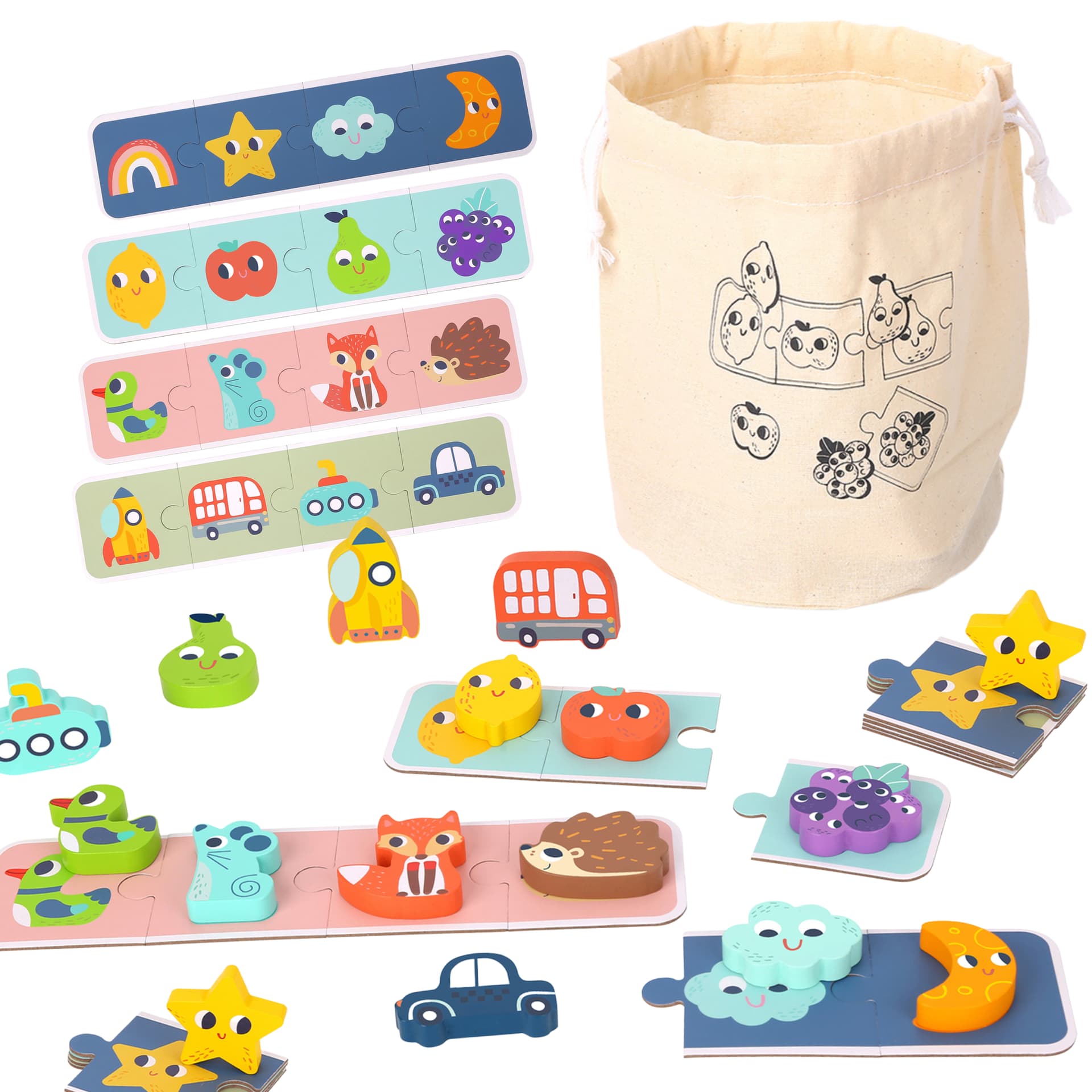 WOOPIE GREEN Układanka Sensoryczna Memory Kształty FSC