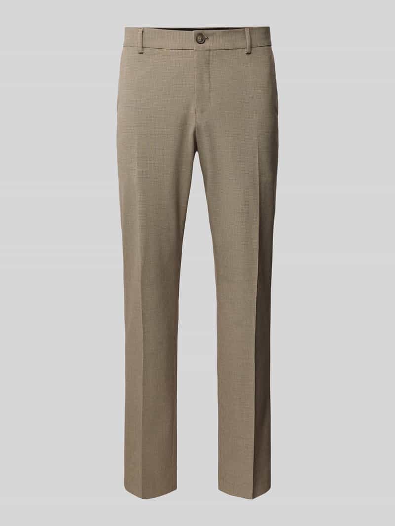 Spodnie do garnituru o kroju slim fit ze wzorem w pepitkę model ‘LIAM’