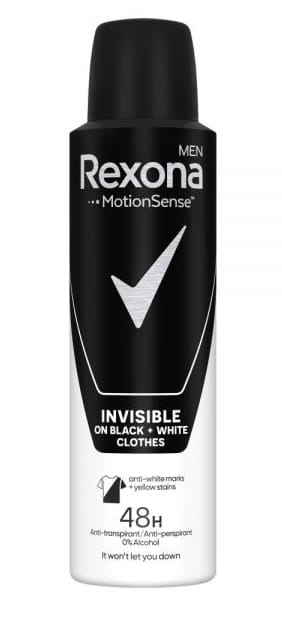 Rexona Men Antyperspirant Invisible Black & White, 200 ml.