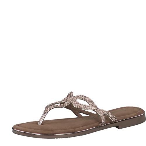 MARCO TOZZI Klapki damskie, 2-27128-42, różowe metalowe, 41 EU, rose metallic, 41 EU