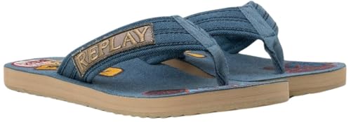 Replay Męskie klapki typu Thong, 010 Blue, 43 EU, 010 Blue, 43 EU