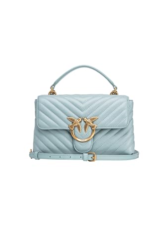 Pinko Love Lady Puff Mini Cl Sheep Frędzle Chevron, Torba damska, E68q_bruma Szary-Antique Gold, E68q_bruma Szaro-antyczny Złoto