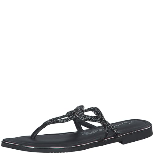 MARCO TOZZI Klapki damskie, 2-27128-42, czarne metalowe, 36 EU, black metallic, 36 EU