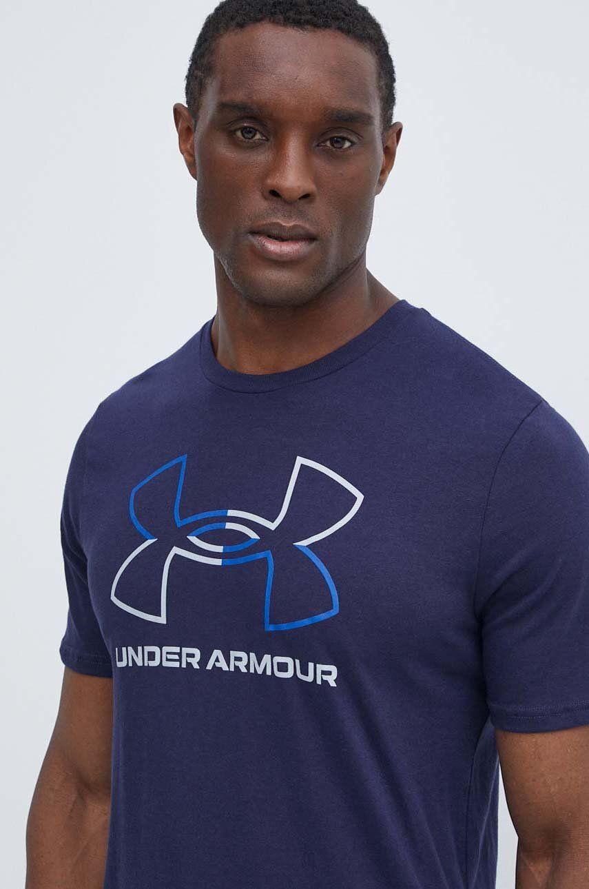 Under Armour t-shirt męski kolor granatowy wzorzysty