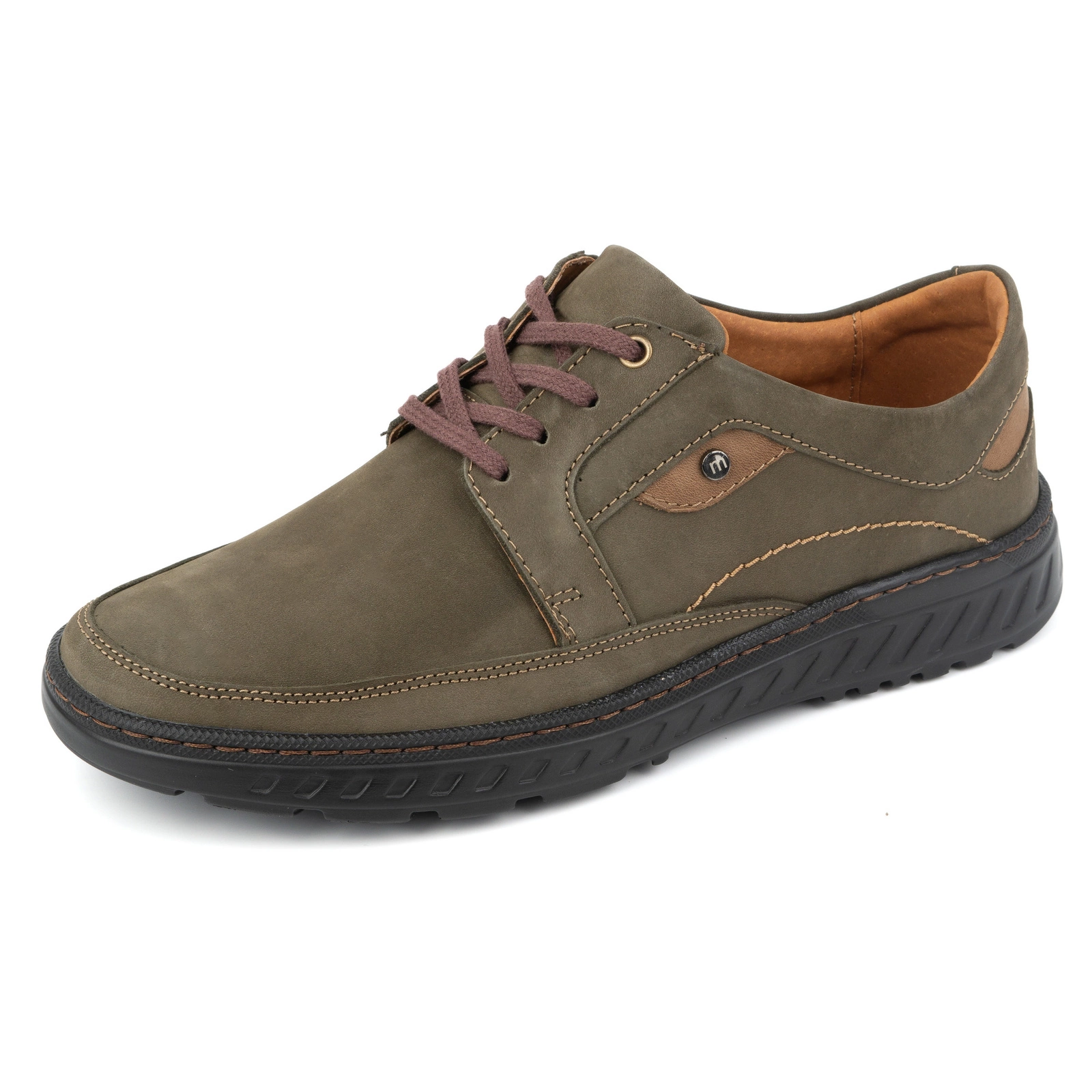 Buty męskie skórzane casual 960MA zielone - Buty Olivier