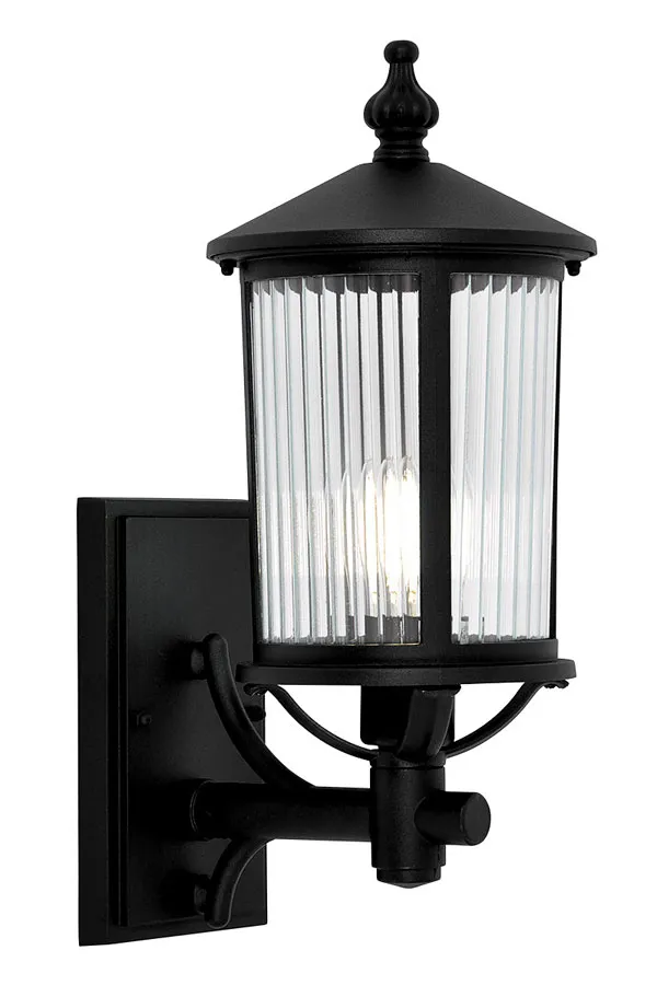 Czarna lampa ścienna zewnętrzna elewacyjna - A449 B2-A76