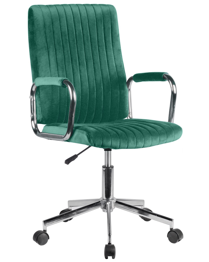 Elior Welurowy fotel obrotowy butelkowa zieleń H2-B08