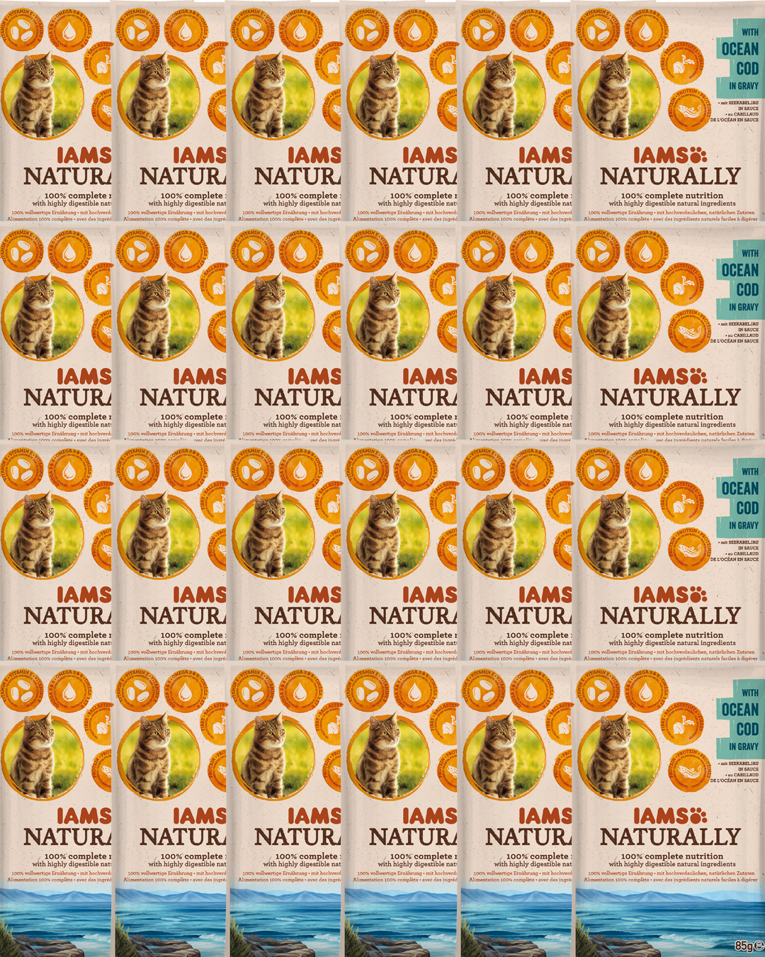 IAMS - Naturally Z dorszem oceanicznym w sosie 24x85g