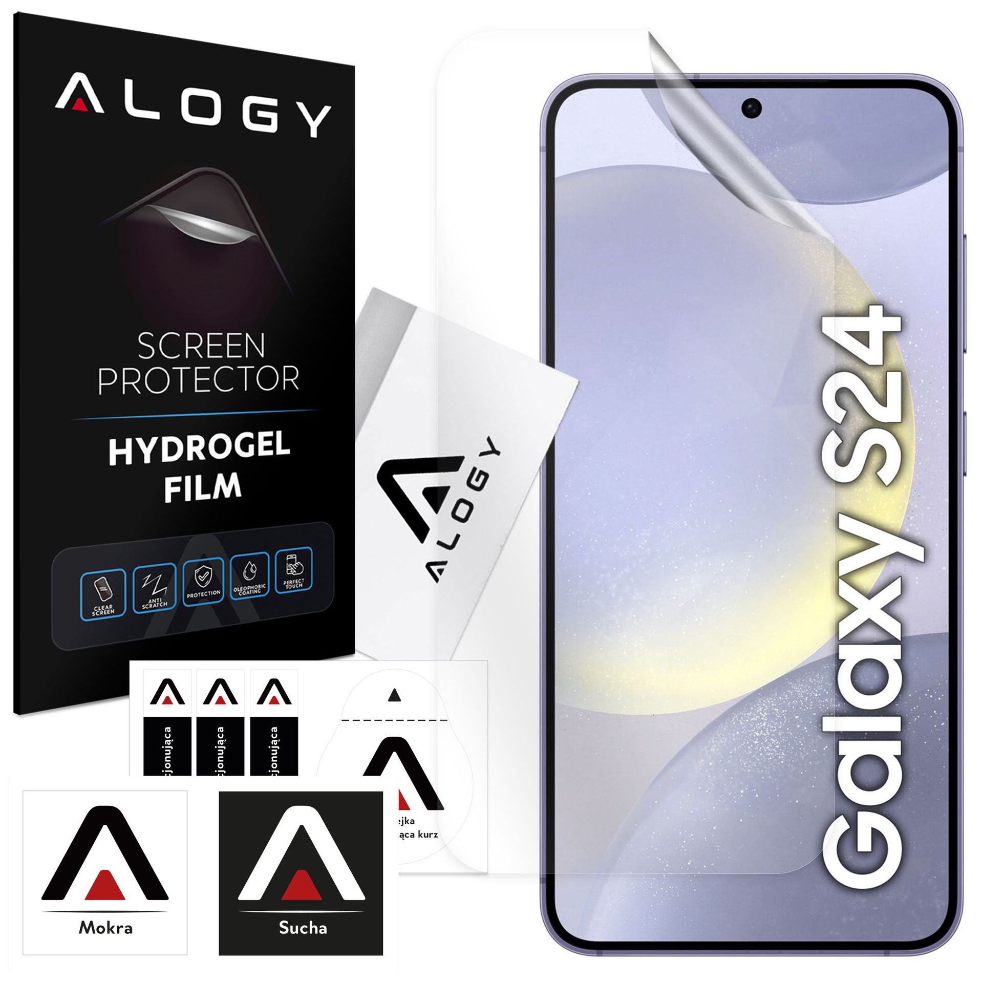 Folia Hydrożelowa do Samsung Galaxy S24 ochronna na telefon na ekran Alogy Hydrogel Film