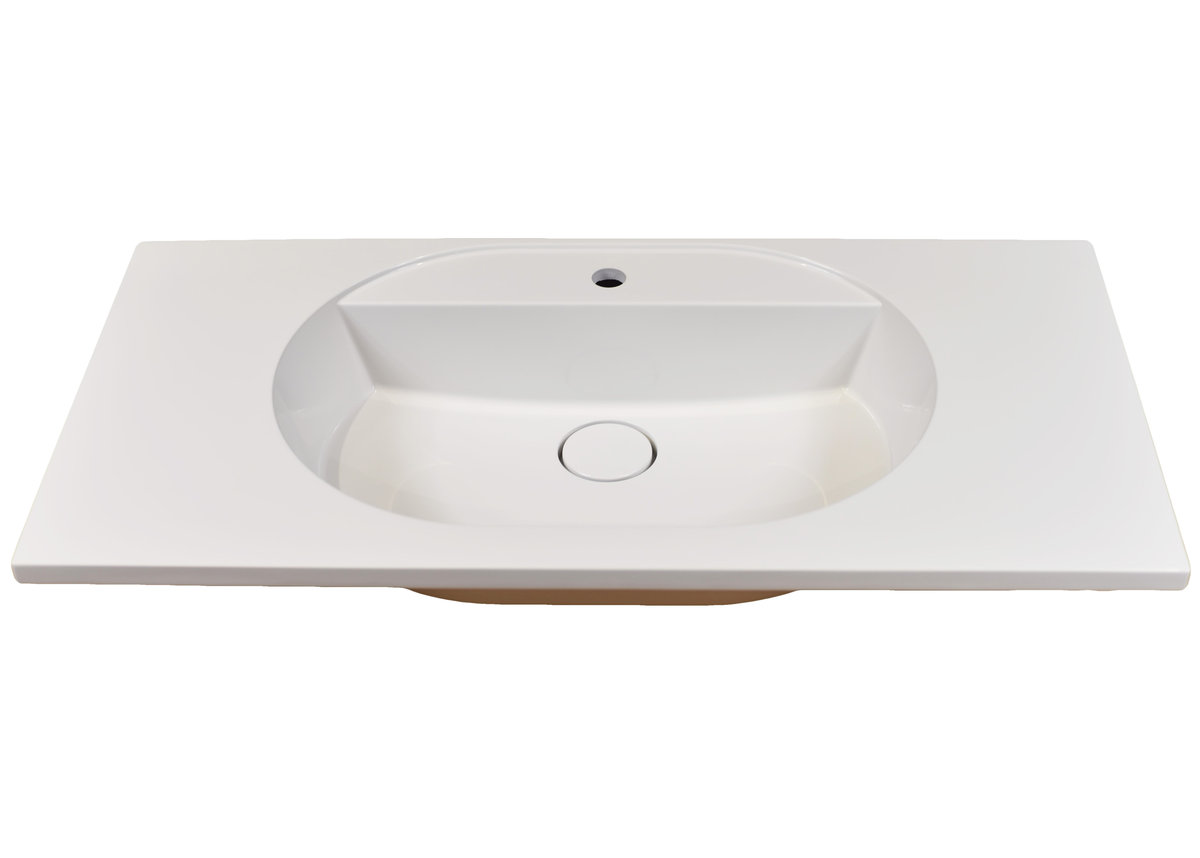 Umywalka wpuszczana w blat, prostokątna, biała, 100 x 50 cm