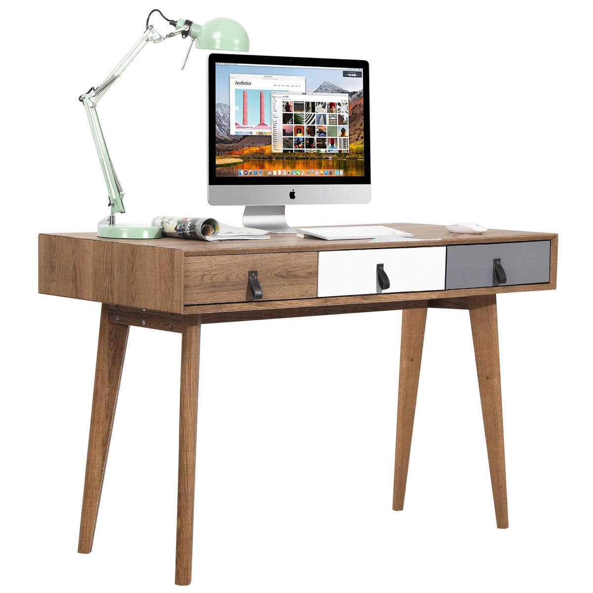 Biurko Eleganckie Do Gabinetu Biura Szuflady Nowoczesne Duże Komputerowe