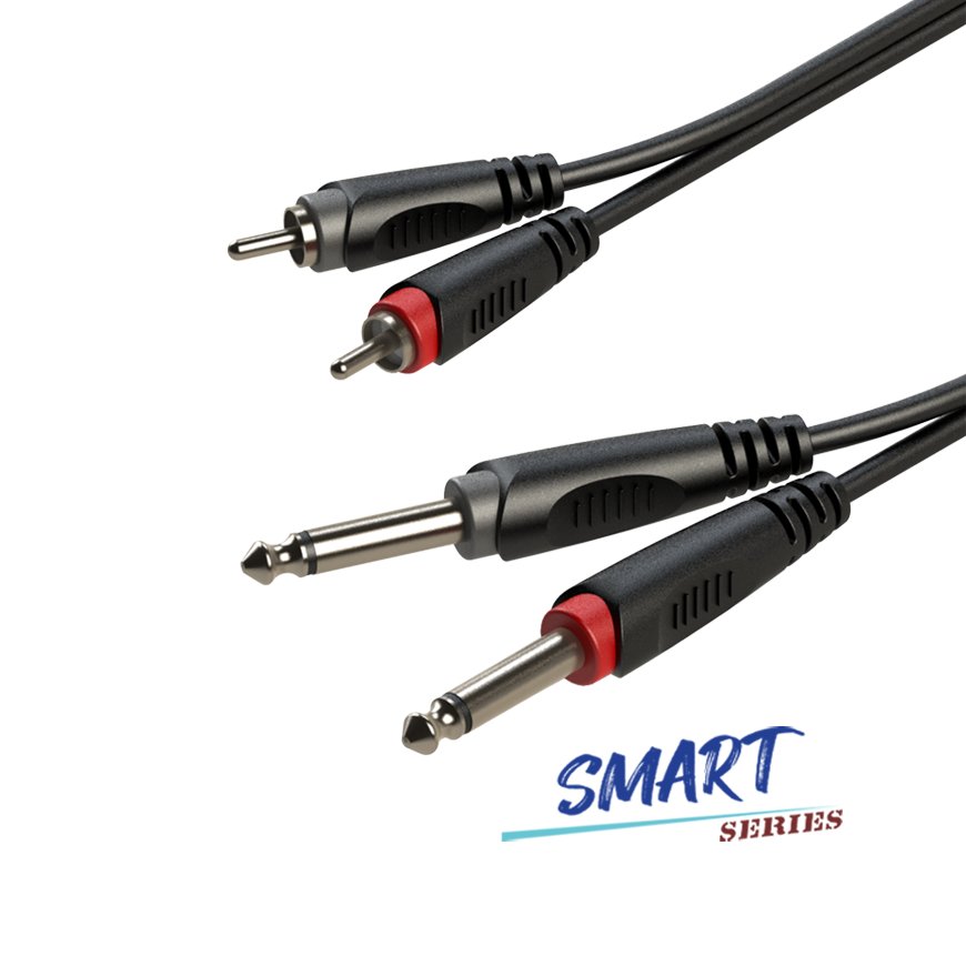 Kabel audio 2 x RCA / 2 x Jack 6.3mm mono 3m Roxtone SACC150L3