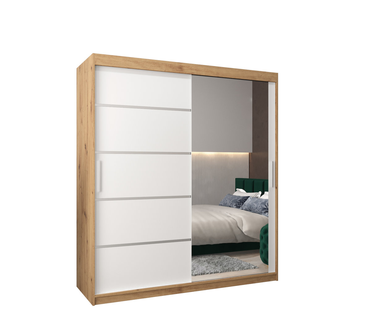 Szafa przesuwna garderoba VERONA 2 180 gł. 62 Artisan / Biały